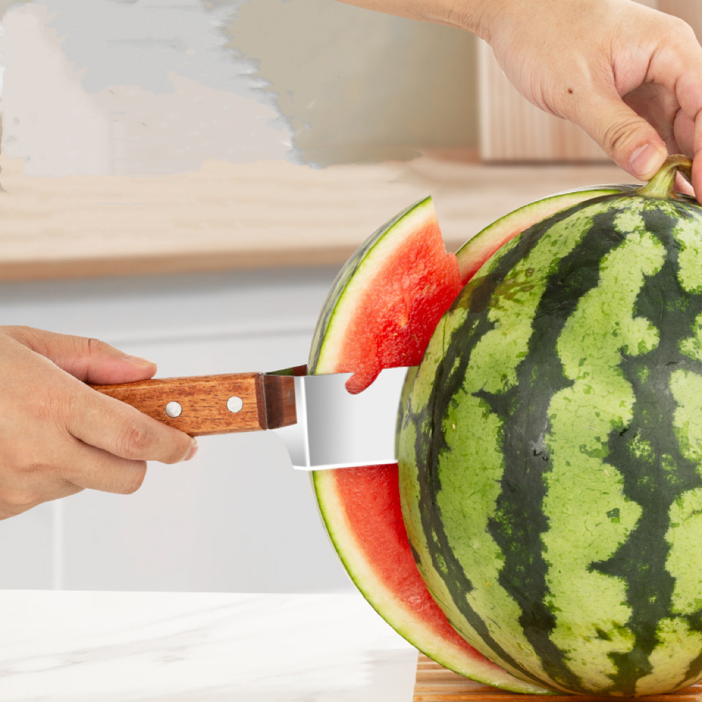 2 in1 Watermelon Slicers Labor-Saving Fruit Cutter with Bottle Opener Stainless Steel Fruit Slicers Novel Kitchen Accessories