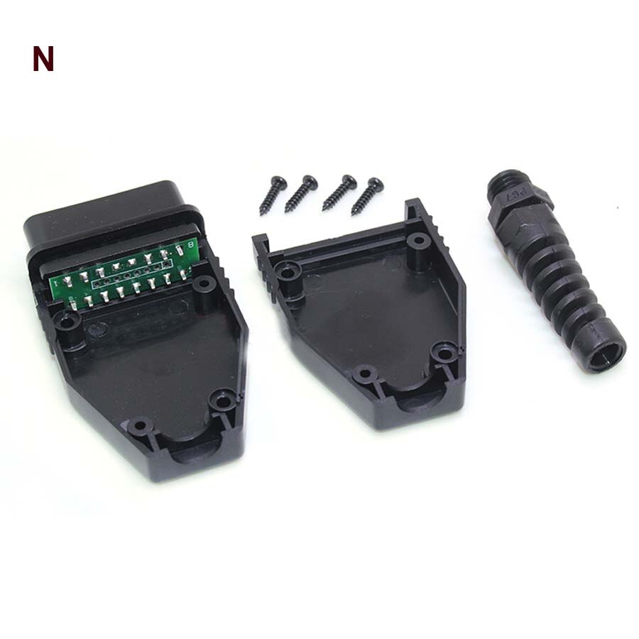12 Types Option J1962 Male Connector 12V Car OBD Shell Plug with Screws OBD2 16pin OBD DIY Assemble Diagnostic Interface Socket: Orange