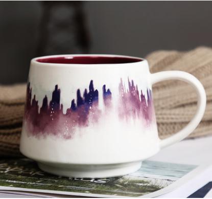 350ml creativa tazas de café de cerámica caja de Oficina hogar tazas de café de la taza de té de porcelana tazas para beber agua: Rojo