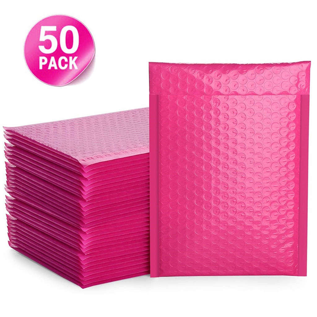 50Pcs Poly Bubble Envelop Kleuren Mail Verpakking Tassen Enveloppen Gevoerd Poly Mailer Self Seal Kleur Internet Tassen Mailers