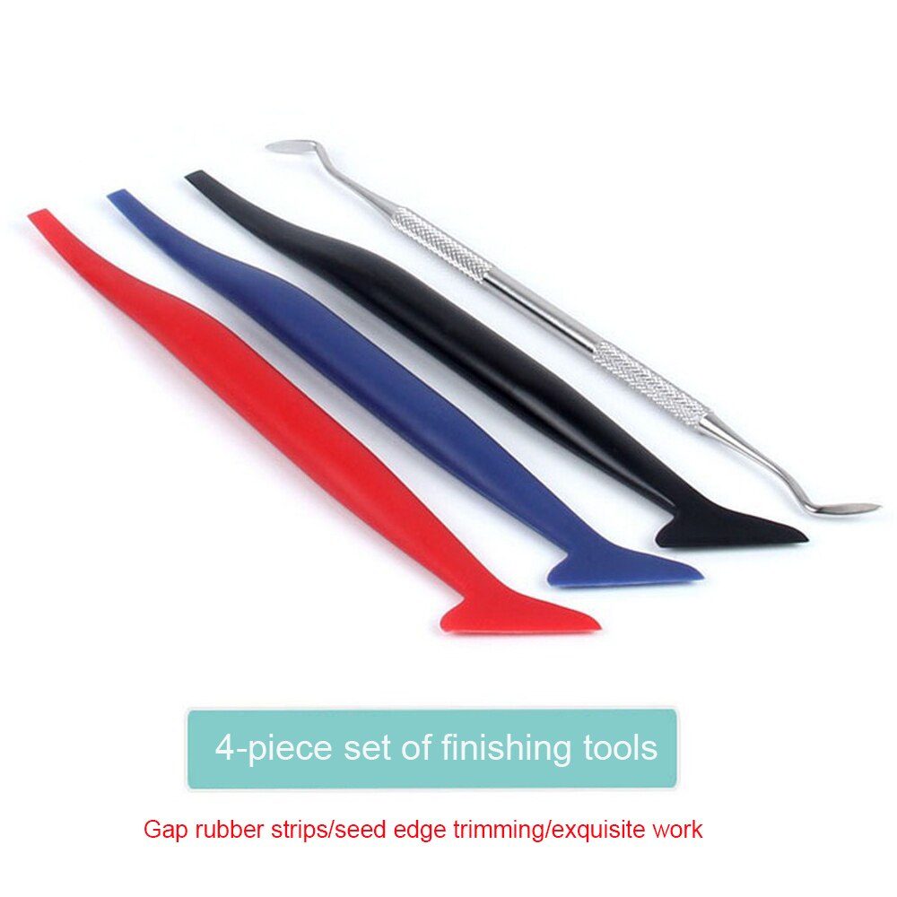 Car Scraper Tool Kit Car Film Tool Trimming 4-piece Set of Gap Rubber Strip Processing Color Changing Film Trimmer Edge Scraper