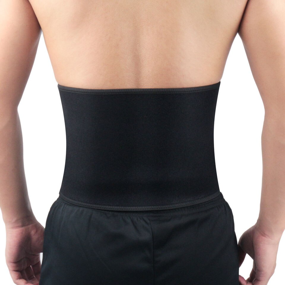 Adjustable Slim fit Abdominal Waist sweat belt Sports Waist trimmer Support Safety Back Support Lumbar Band Protective: Black / M