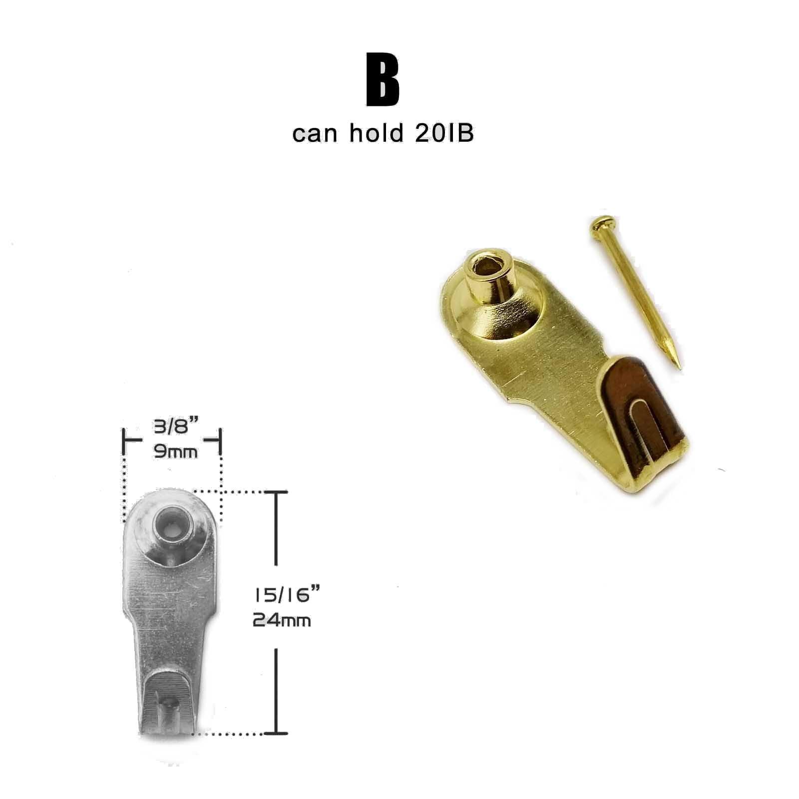 5Pcs 10 20 30 50 100IB Hoge Sterkte Stalen Metalen Foto Foto Olieverf Frame Spiegel Klok Haak Hanger hard Hout Effen Muur: Goud