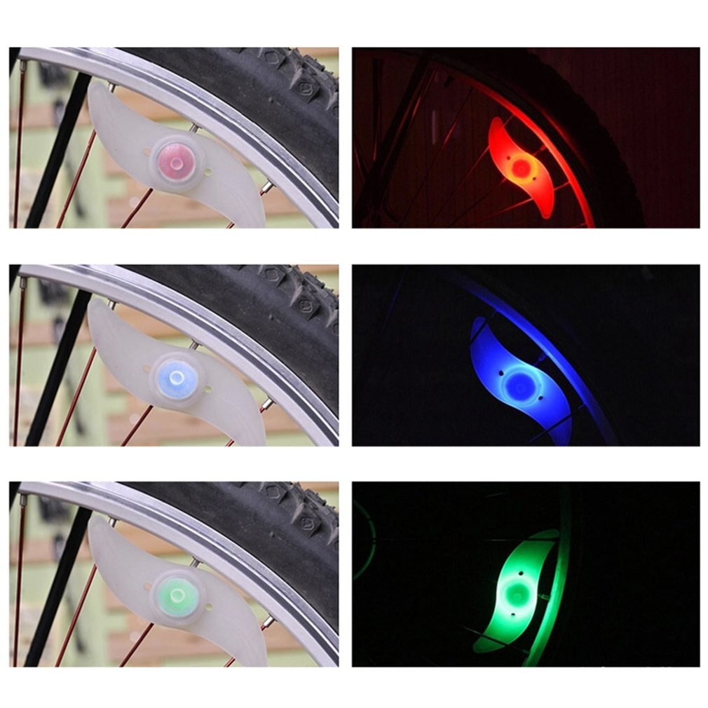 Bicicleta con luz de equipo de ciclismo bicicleta accesorios forma de media luna Willow hoja de alambre de lámpara resistente al agua