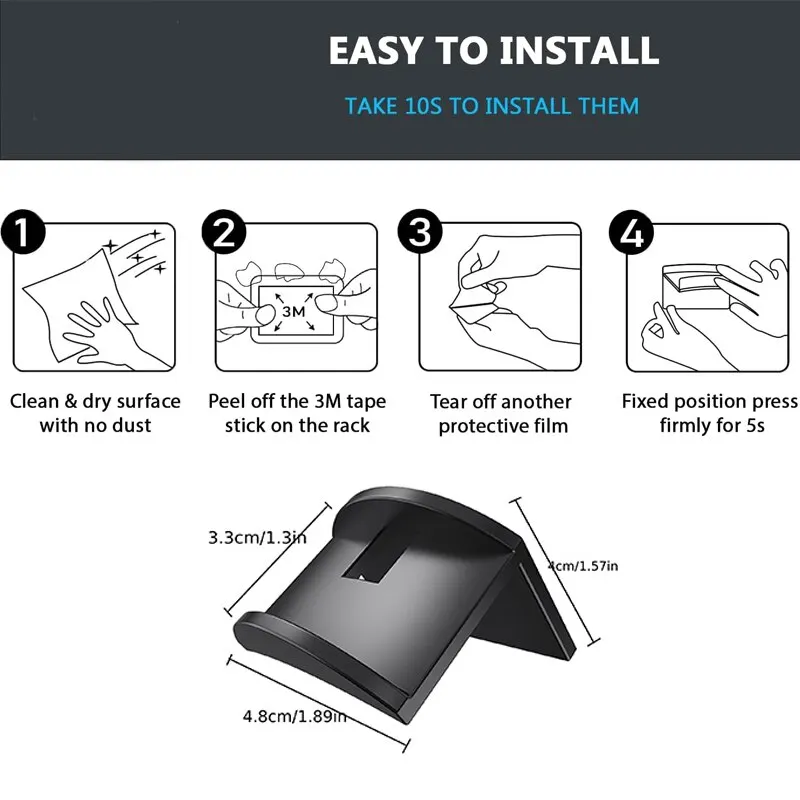 Soporte para gorras, gancho para gorra de béisbol, soporte para sombrero de Simple negro, estante de almacenamiento para collares y auriculares, armario para ropa, 10 Uds.