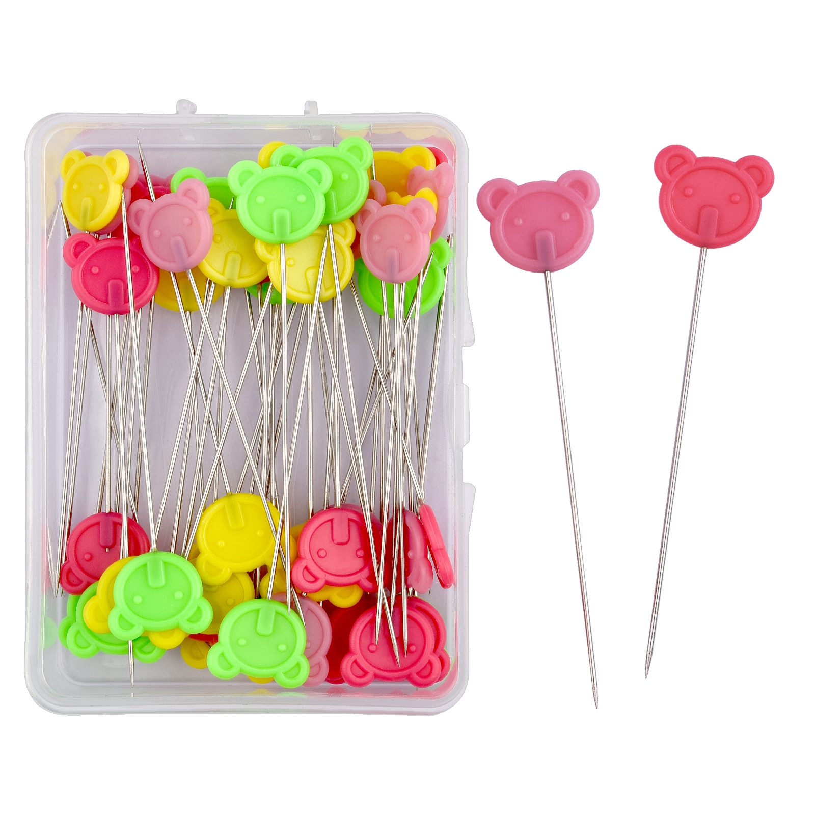 100/50 Uds. Alfileres de costura bordado herramientas para acolchar aguja fija alfileres de botón de Metal herramientas de accesorios de costura DIY: M / Plata