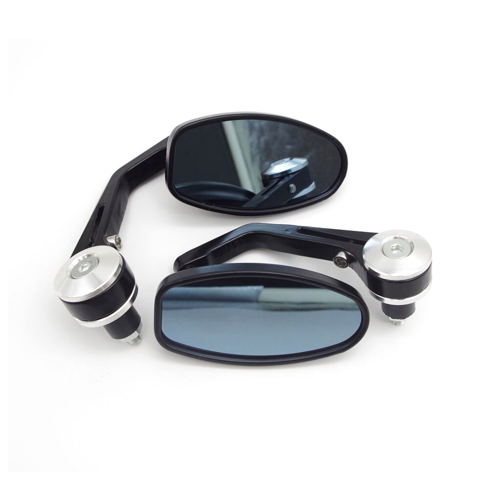 Universal Motorcycle Accessories Bar End Mirror Retro Motorbike Side Rearview Mirrors FOR hornet 600 ktm duke 390 cb600f hornet: Silver