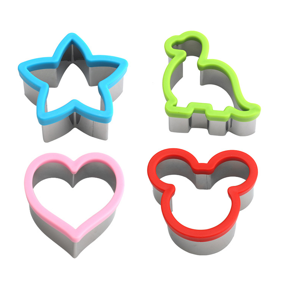 Cortadores de sándwich para niños, cortadores de formas de frutas y verduras, dinosaurio, corazón, estrella, Mickey, pan, tostada, comida, moldes para galletas: Verde militar