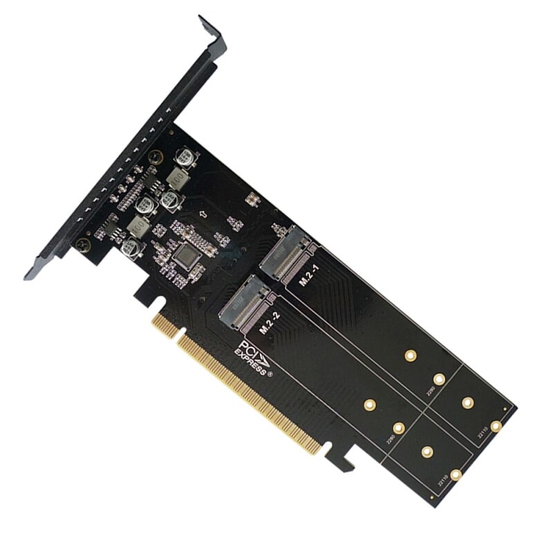 PCIe to M2 Adapter Card PCIe X16 4 Port M2 NVME M Key SSD Converter M.2 PCI Express X16 Adapter RAID Expansion Card: Default Title