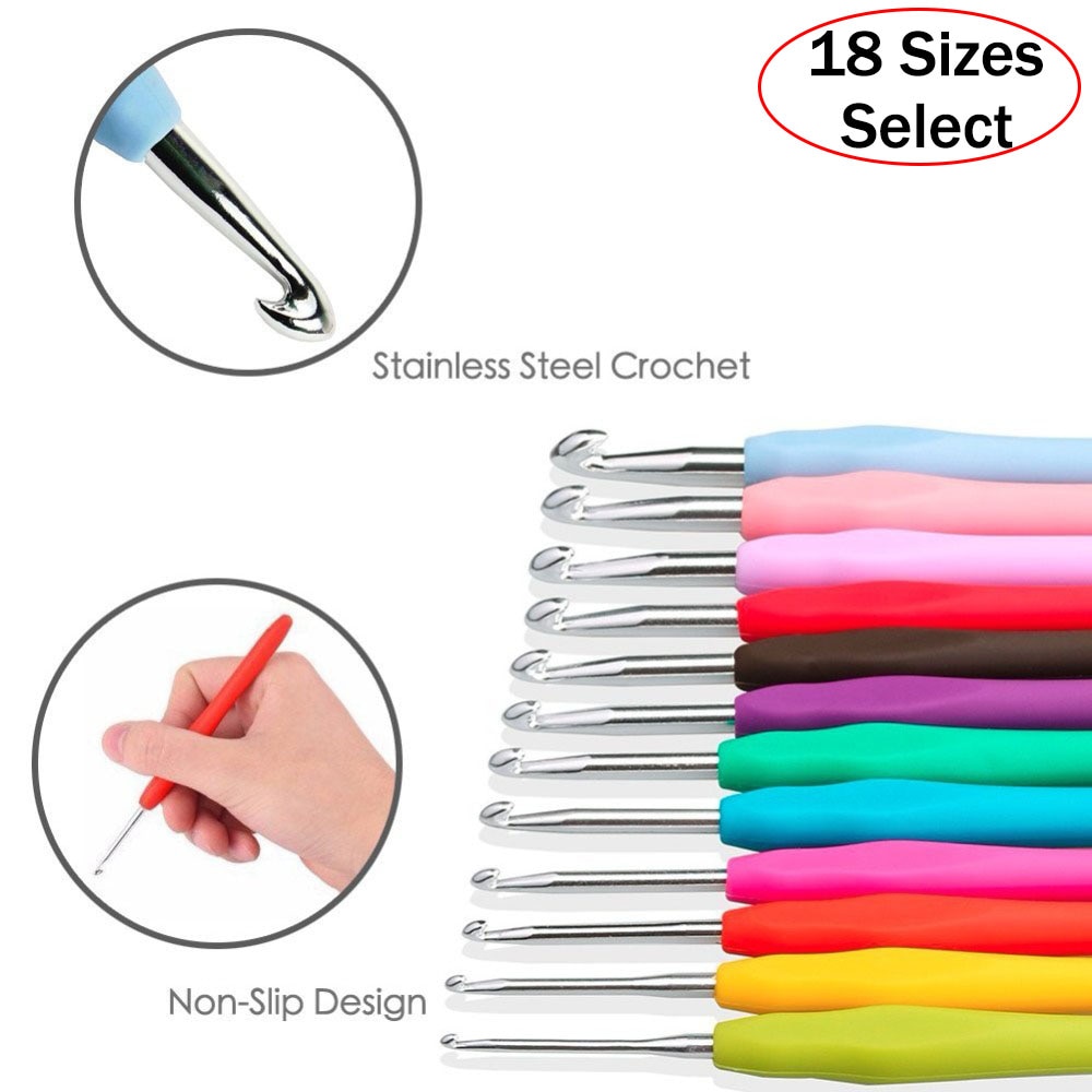 DIY Craft Tools Multicolor Knitting Needles 1.0-10mm Soft Grip With Ergonomic Handle Crochet Hook Yarn Weave Crochet Needles 1pc