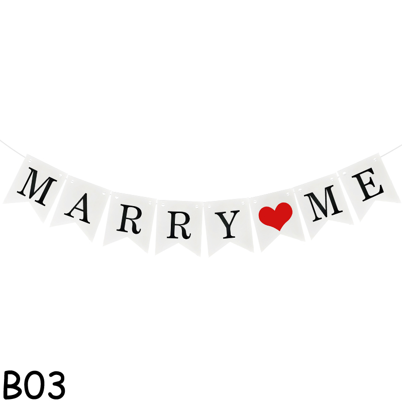 Wedding Decoration Bride/groom White"JUST MARRIED&amp;MARRY ME "letter Paper Garland Banner Paper Garland Banner Event Party Supply: B03