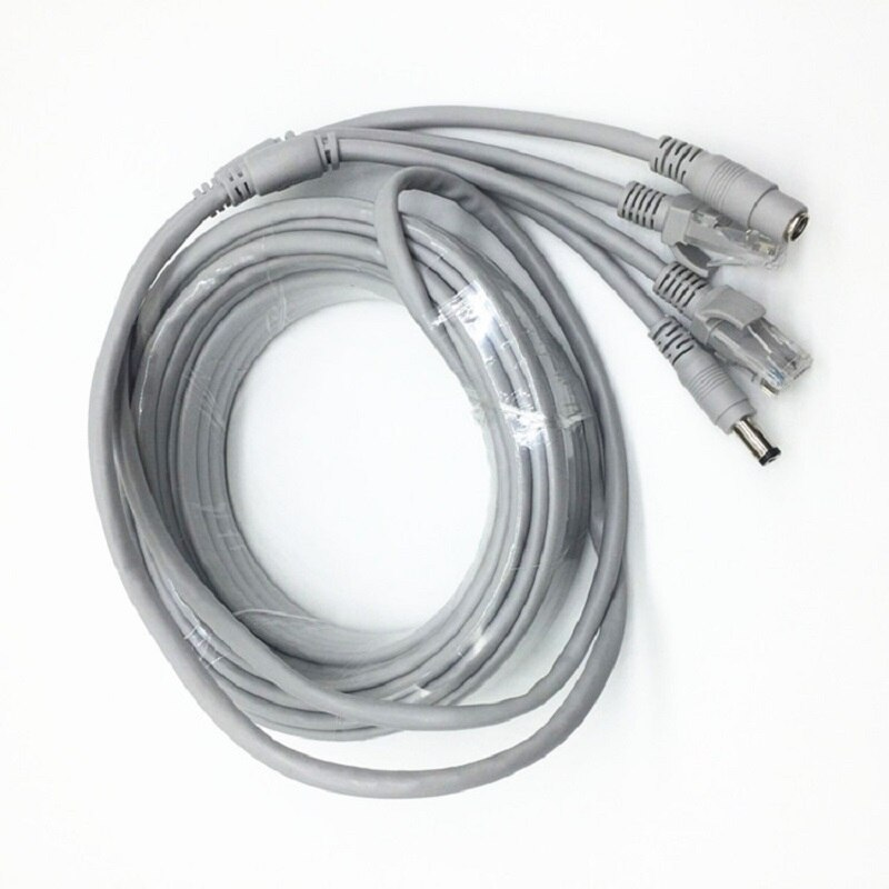RJ45 Ethernet CCTV Cable Cat5e DC Power Cat5 Internet Network LAN Cable Cord PC Computer For POE IP Camera System Concatenon