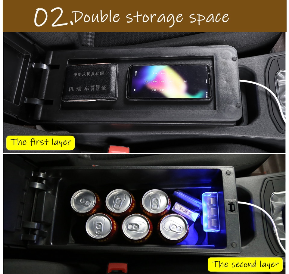 Dla Suzuki Vitara podłokietnik ze schowkiem uniwersalna konsola główna samochodu caja akcesoria robić modyfikacji podwójnie podniesiona z USB