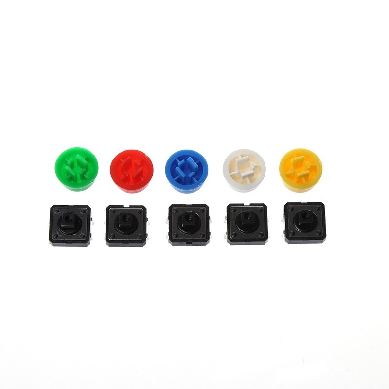 25 Pcs 12x12x7.3mm Momentary Tactile Push Button Touch Micro Switch 4P PCB w/Cap