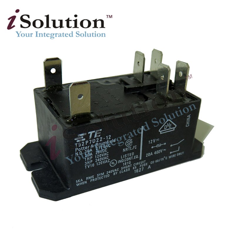 opprinnelig strømrelé  t92 s 7 d 22-12 t92 p 7 d 22-12 generell relé dpst-Nei  (2 form a ) 12 vdc 30a