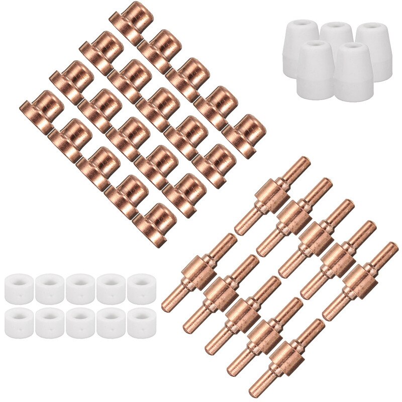 45Pcs Plasma Cutting Machine Consumables Spare Parts Torch welderes Accessories Torch Parts For LG-40 PT-31 CUT40 CUT50