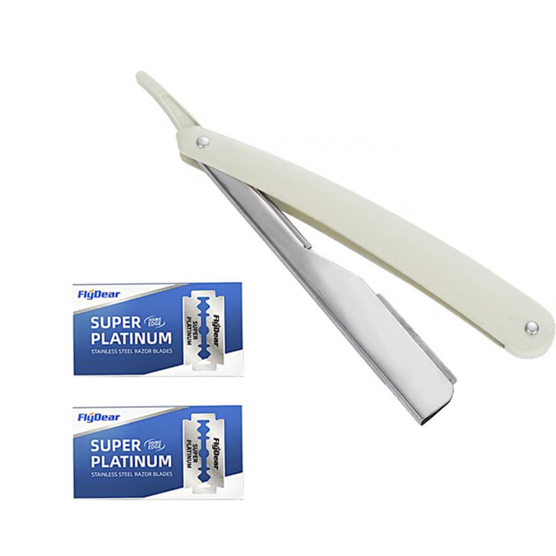 Manual Shaver for Men Barbershop Razor Stainless Steel Shank Is Easy To Use Safety Razor 1Pcs Shaving Razor with Blades: Brown