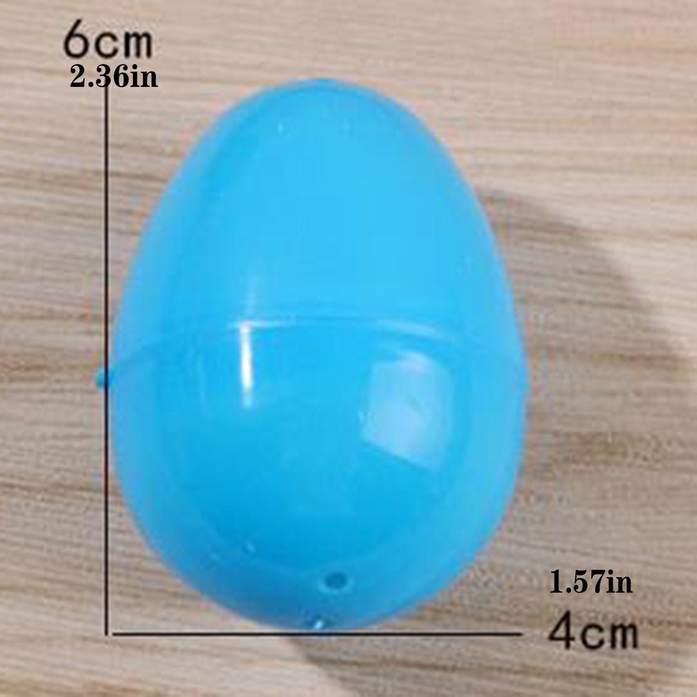 12 Stuks 4*6Cm Paaseieren Open Plastic Eierschaal Party Decoratie Diy Creatieve Pasen Willekeurige Kleur