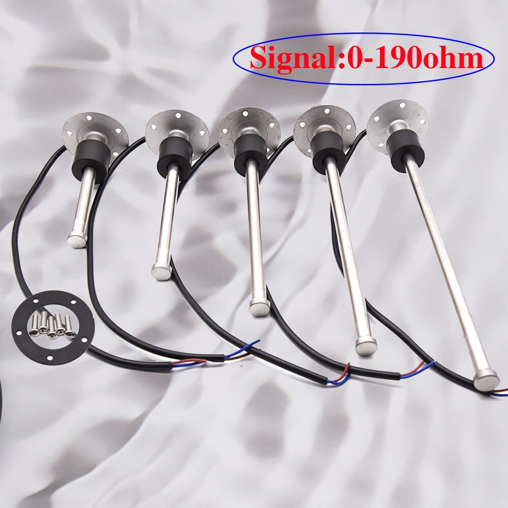 0-190ohm Oil Liquid Tank Fuel Sending Unit with Fuel Level Gauge Red Backlight Pointer 52MM Gauge Fuel Level Sensor Indicator