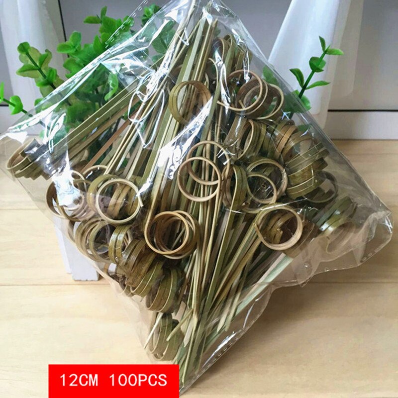 XUNZHE 12Cm Disposable bamboo / color acrylic Cocktail Drink Stirring Sticks Food Dessert Picks Fruit Fork postre accessories: 5