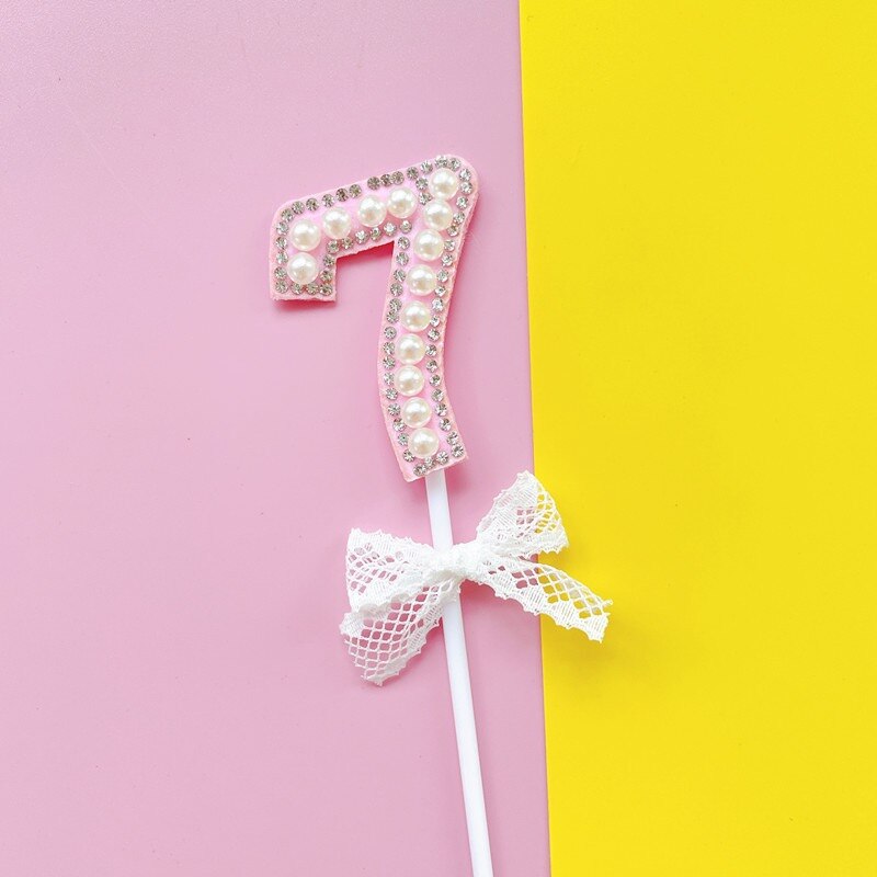 1Pc Glitter Alloy Rhinestone Number Cake Toppers Baby Shower Birthday Decoration Wedding Gold Silver Digital Cakes Dessert Decor: Auburn