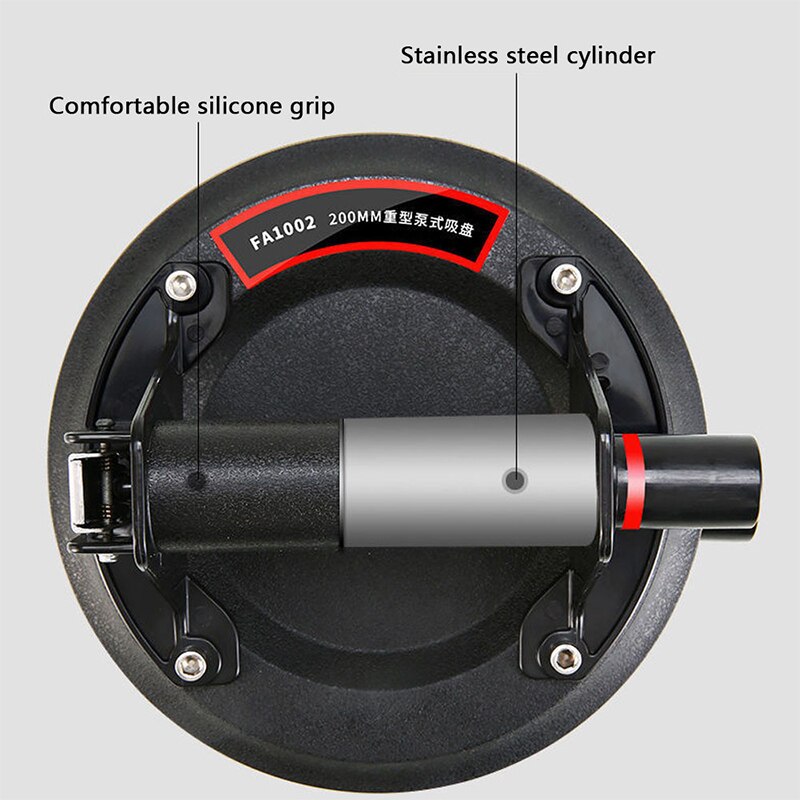 8inch Vacuum Suction Cup Heavy Duty Vacuum Lifter Sucker Carrier for Glass Granite Tile Manual Lifting with Strong Suction