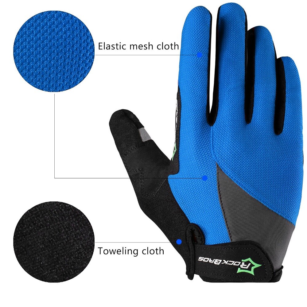 ROCKBROS gants de cyclisme éponge Pad doigt Long gants de moto pour vélo VTT gant écran tactile gants de VTT