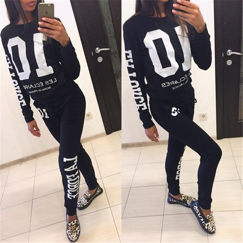 Number 10 01 Suit Set Women Tracksuit Two-piece Style Outfit Sweatshirt Sport Wear