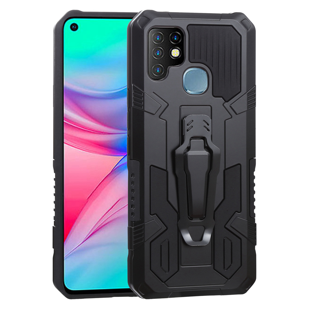 Infinix 10S Shockproof Armor Case for Infinix 10S 11 S Stand Back Clip Stand Cover for Infinix Note 10 Pro Samrt 6 5: Denim / black