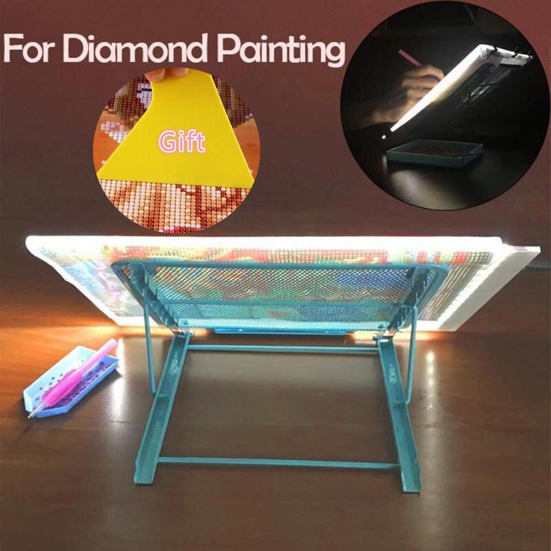 Foldbart stativ diamantmaleri lyspudeholder 5d diy diamantmaleri tilbehør diamantbroderi korssting metalværktøj