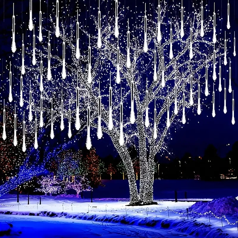 LED Meteorsc hauer Regen lichter EU Plug fallen Regentropfen Lichterkette Licht für Weihnachten Party Terrasse Dekor 30cm/50cm