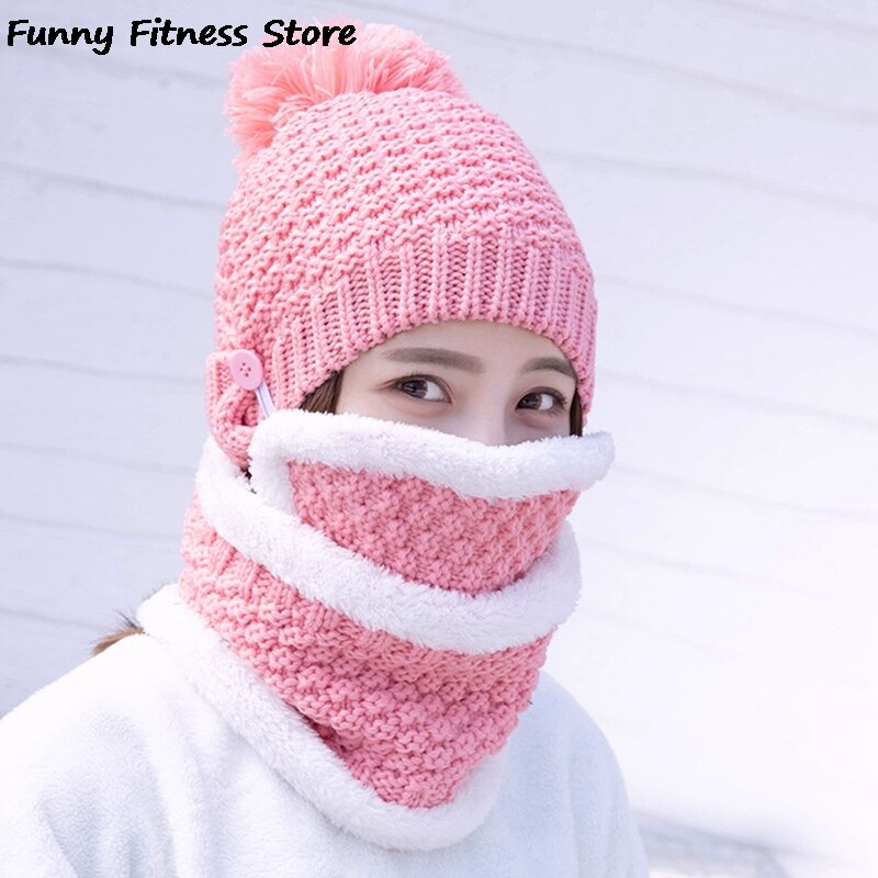 Outdoor Climbing Hat Keep Warm Knitwear Soft Plush Windproof Winter Mountain Hats for Women Men Riding Skiing Skating Bonnet: B