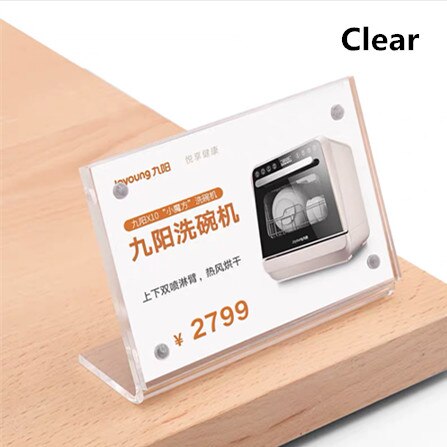 Soporte de acrílico para mesa transparente, marco de fotos, para documentos, Flyer, 105x70mm: Clear Horizontal