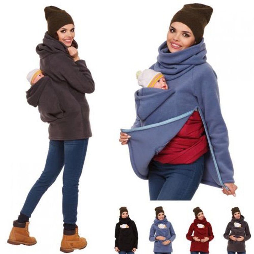 Maternité multi-fonction kangourou pull manteau tenue de bébé manteau Spot manteaux pour femmes maternité enceinte en hiver