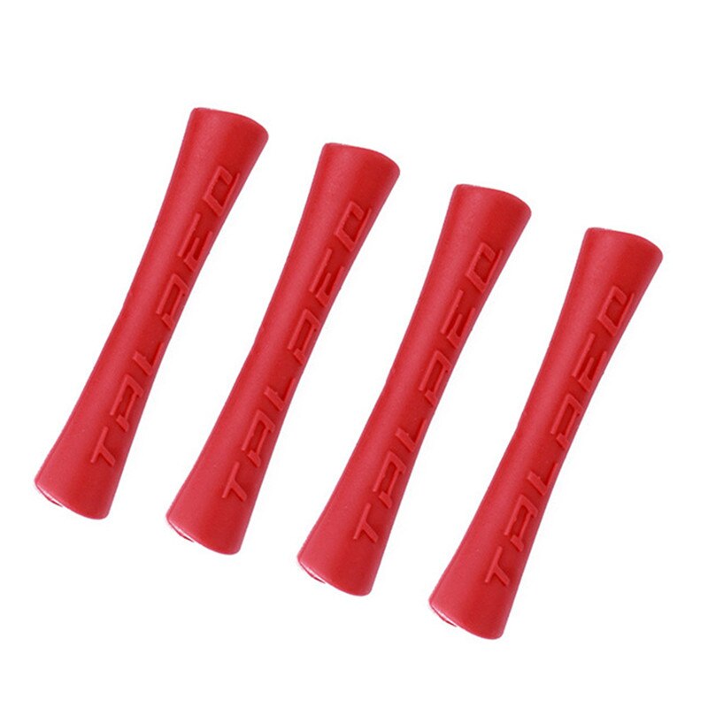 4 stuks Fiets Kabel Rubber Protector Sleeve Voor Shift Remleiding Pijp 3 Kleuren Ultralight Fiets Frame Bescherming Kabel Gidsen: Rood