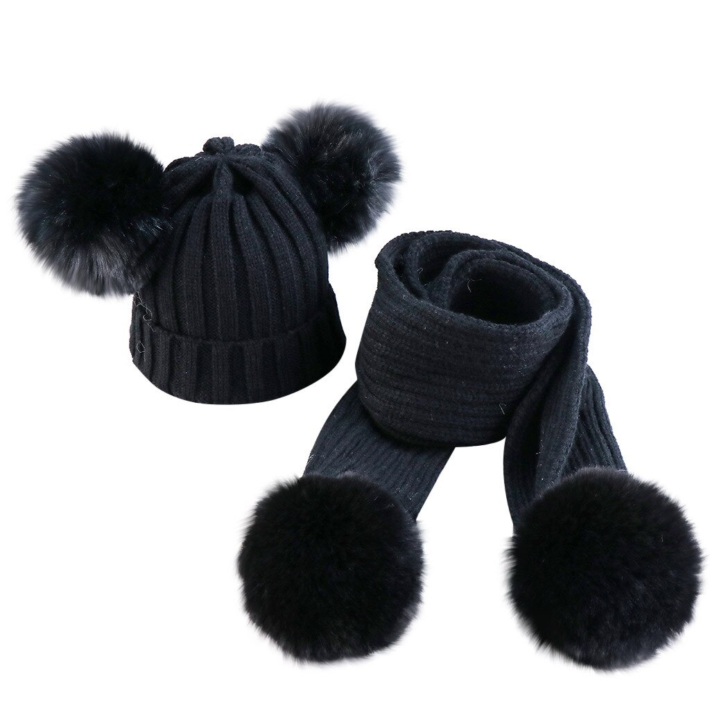 Peuter Kids Meisje & Jongen Baby Oor Bescherming Winddicht Breiwol Zomen Keep Warm Winter Cap Hoed + Sjaal Set l1127