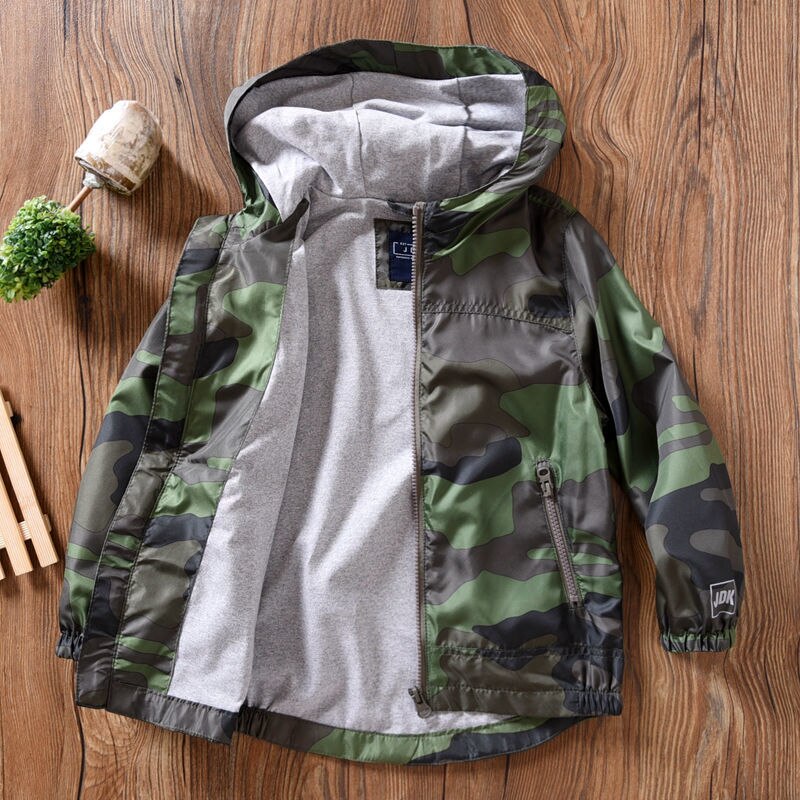 Rits Jas Camouflage Jas Jongen Capuchon Lente En Herfst P4350: 6T