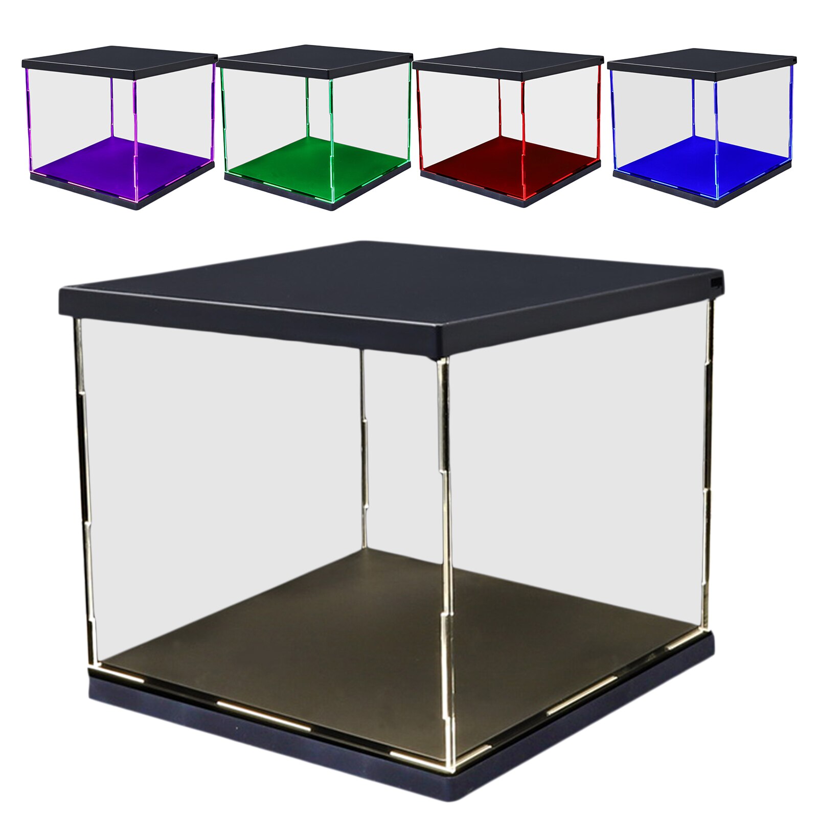 Clear Plastic Display Showcase with LED Light Box for Model Dustproof