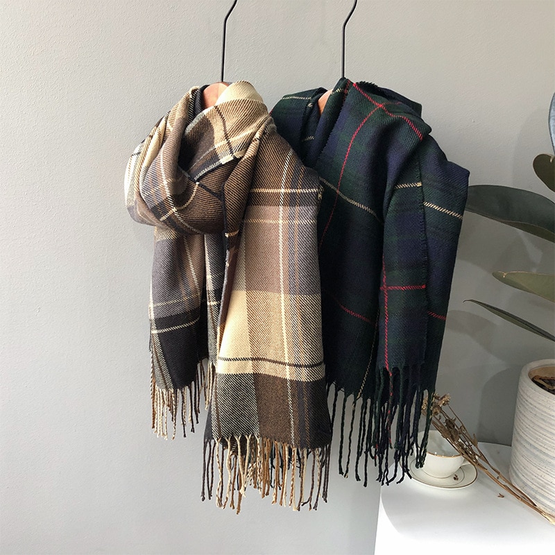 Vrouwen Herfst Winter Sjaal Warme Plaid Sjaals Brede Lange Dames Sjaal Bruin Soft Sjaal Pashmina