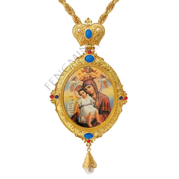 Manuel kryds - sæt snegl græsk ortodoks brystkors jomfru mary ikon religiøst håndværk: Fmszj 7-2-1