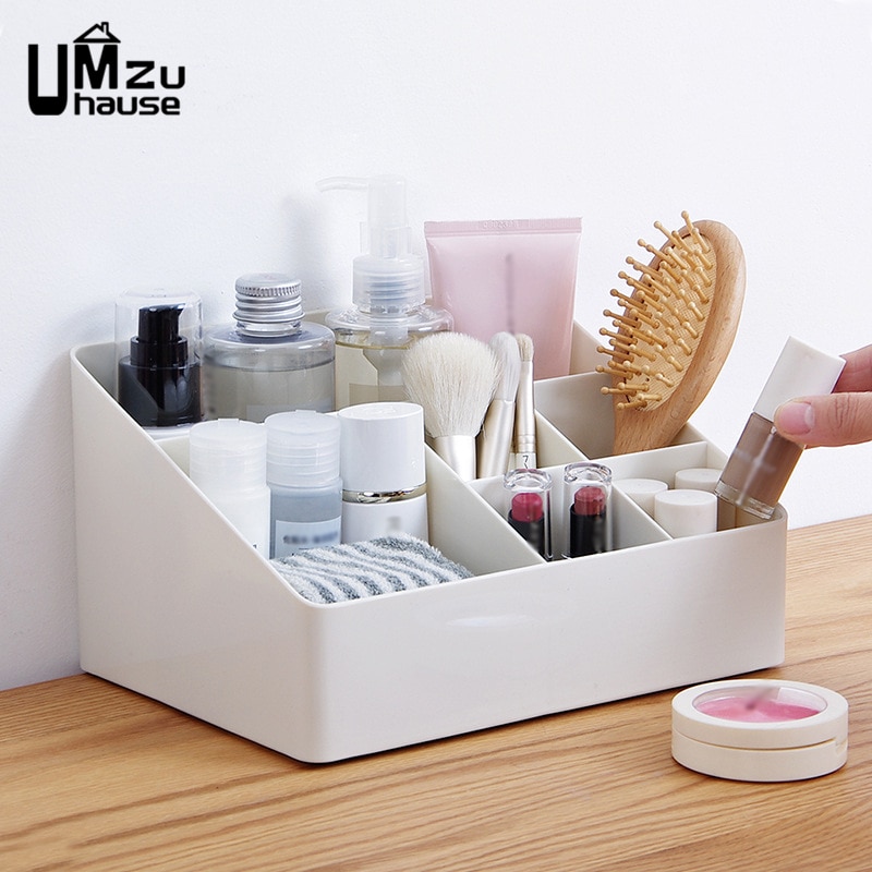 Organizador de cosméticos, cajas de almacenamiento de escritorio, mesa sólida, organizador de oficina en casa, caja de plástico, recipiente para joyas de maquillaje, divisor de cajón