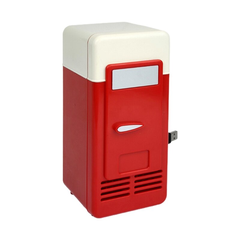 Portable Mini 780ml Fridge USB Powered Car Drink Cooler Home Desktop Boat Travel Cosmetic Fridge Multipurpose Appliances: Red