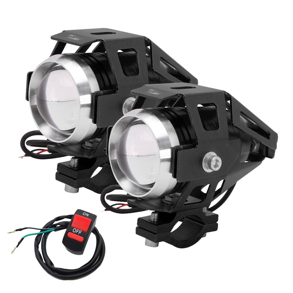 Faro LED auxiliar para motocicleta, Luz antiniebla DE TRABAJO, 12V, 125W, 3000LMW, U5, DRL, Dirt Street Bike: 2PCS