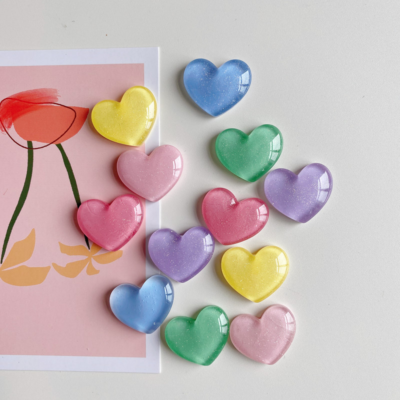 6 pçs glitter colorido coração amoroso ímã de geladeira foto placa de mensagem de parede quadro de avisos magnético decoração adesivos decoração de casa