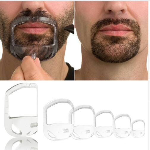 Ankomster män skäggformande styling mall kam genomskinliga mäns skägg kammar skönhetsverktyg för hår skägg trim mallar: 5 st transparent