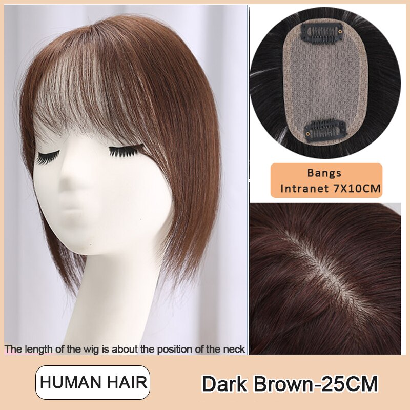 3D Long Bangs Clip In on Front Hair Bang Side Fringe Hair Extension Synthetic Bangs Hair Women Bangs Synthetic Hair Pieces: BF53-25-2M33