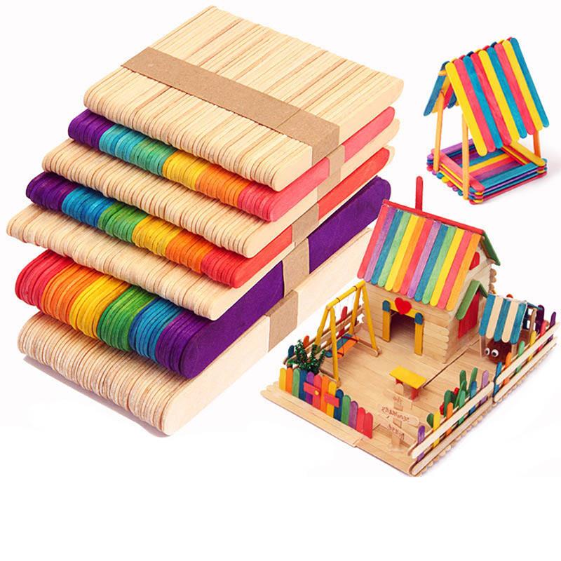 50 unids/set palitos de madera Natural de palito de helado 93mm de longitud de hielo Pop palo cocina Gadget herramientas helados