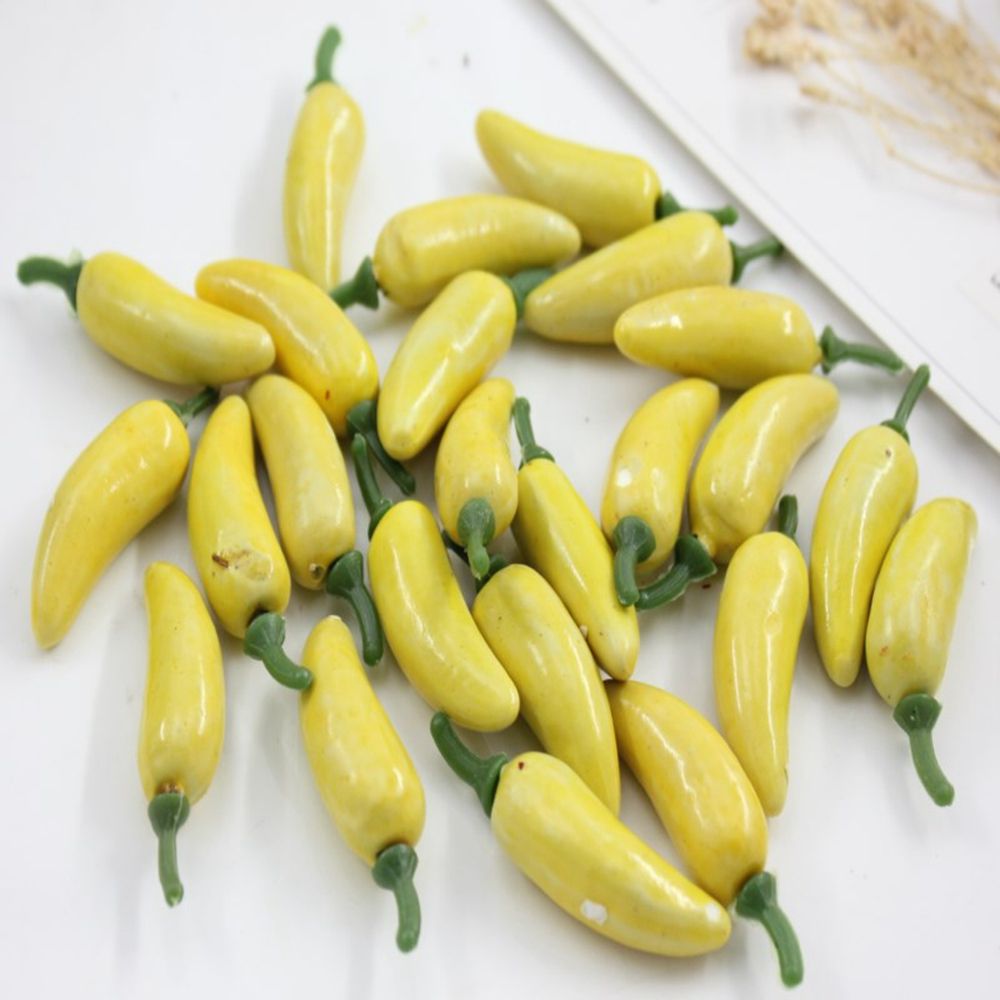Simulation plastique artificielle de piment, 10 pièces, plantes de Corsage, fruits et légumes pour la décoration de la maison du nouvel an: yellow