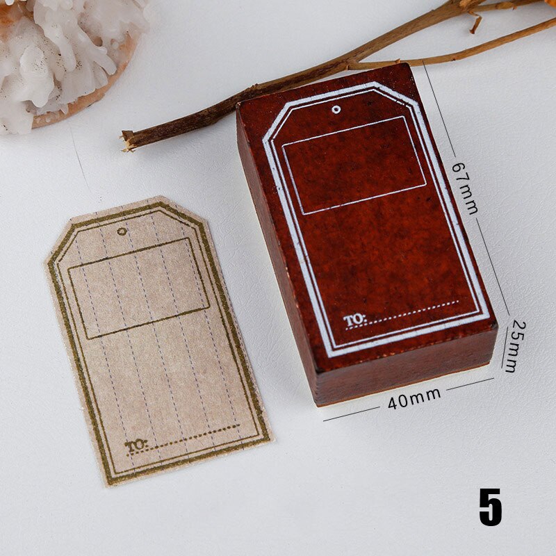 Timbre Standard Vintage pour Scrapbooking, étiquette à base de bordure noire, timbres en bois et caoutchouc, papeterie pour Scrapbooking, DIY bricolage: 5