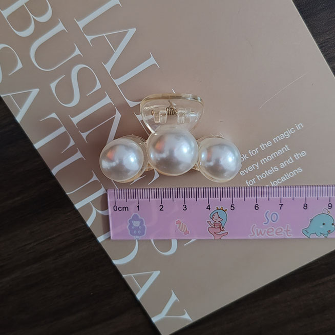 Pinzas en forma de garra para el pelo geométricas con perlas encantadoras para mujeres y niñas, horquilla, diadema de cangrejo para el cabello, accesorios para la cara, adorno para la cabeza: Plata